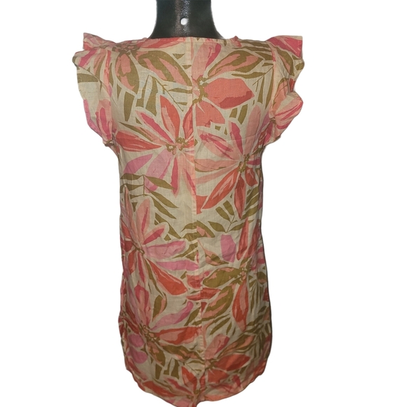 Nicole Miller Floral Print 100% Linen Shift Dress Sz.XS - Picture 6 of 7
